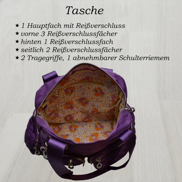 flevado Große Damen Umhängetasche Reißverschluss Freizeittasche Jugend/ Frauen lila